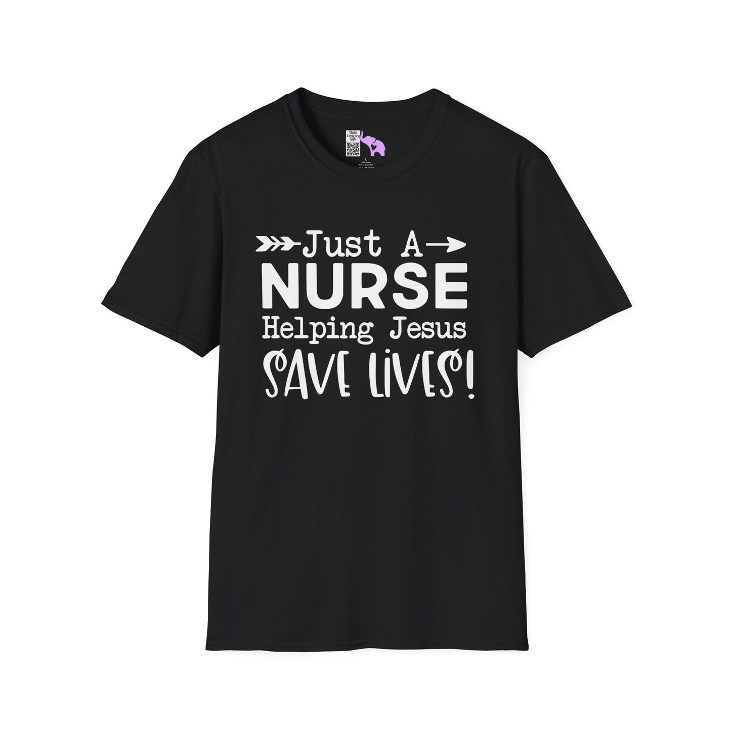 Just A Nurse Helping Jesus Save Lives Adult T-shirt
