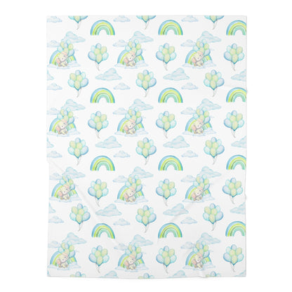 Elephant in the Clouds Baby Swaddle Blanket