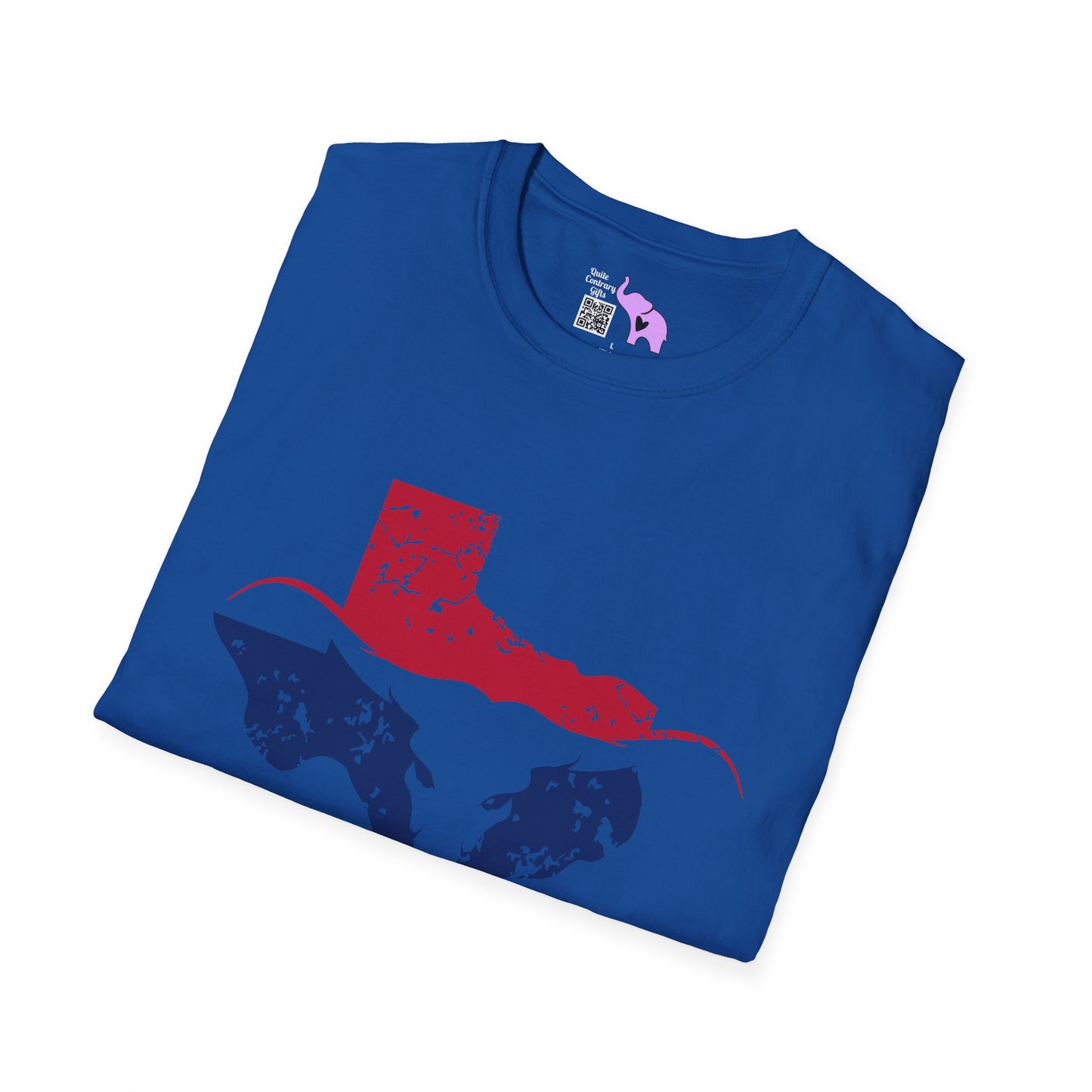 Red & Blue Texas Longhorn Adult Tshirt
