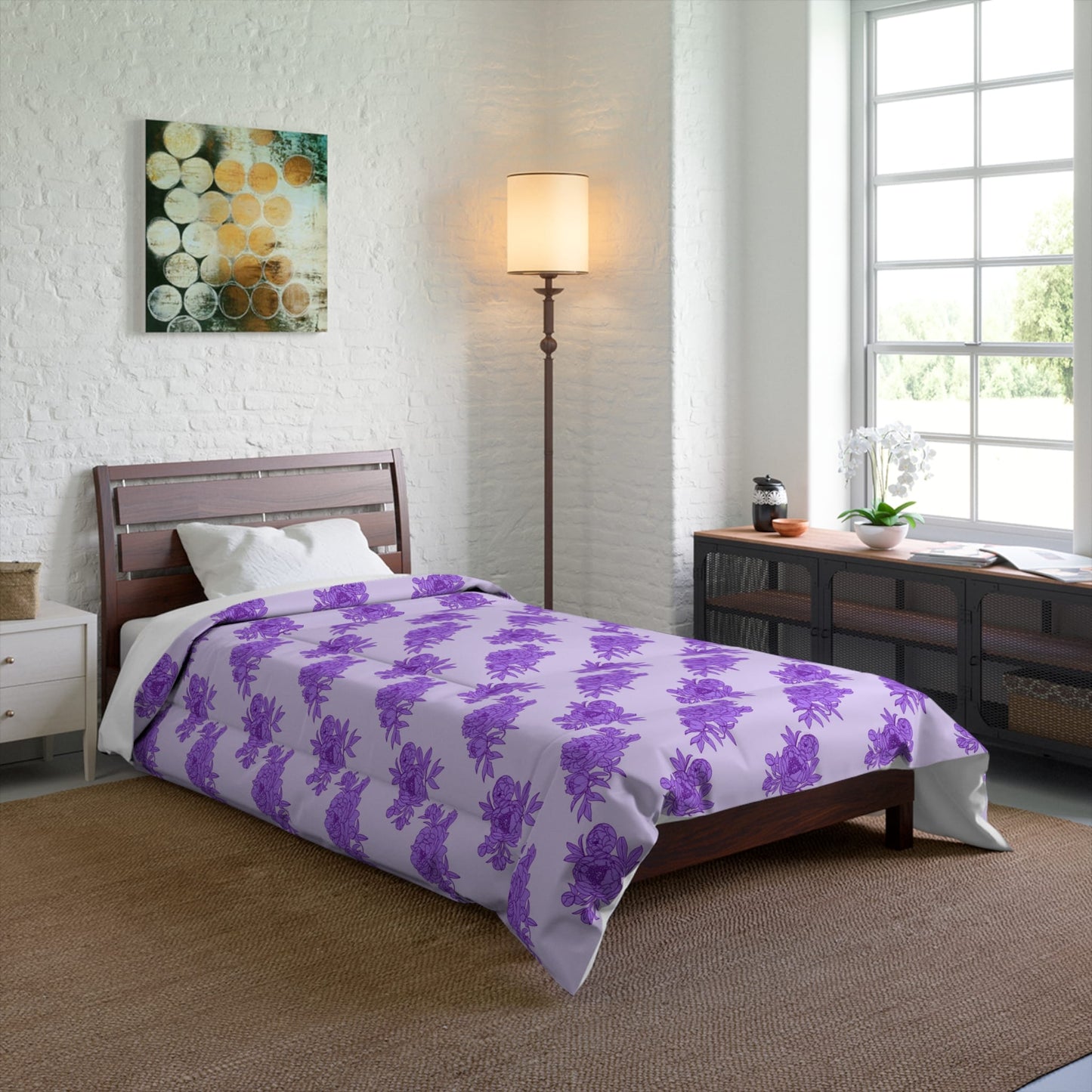 Royal Orchid Peonies Comforter