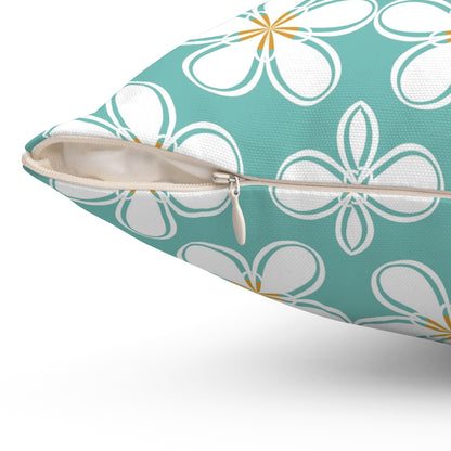 Tealberry Blooms Throw Pillow
