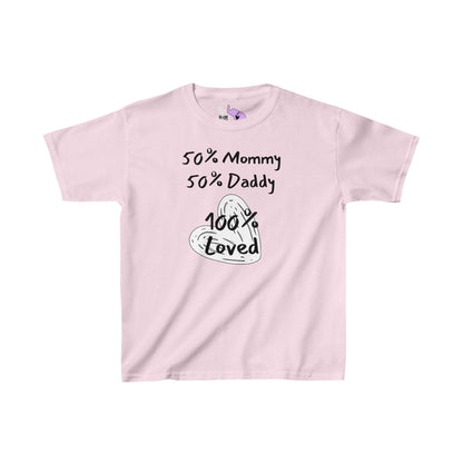 50% Mommy 50% Daddy 100% Loved Kids Heavy Cotton™ Tee