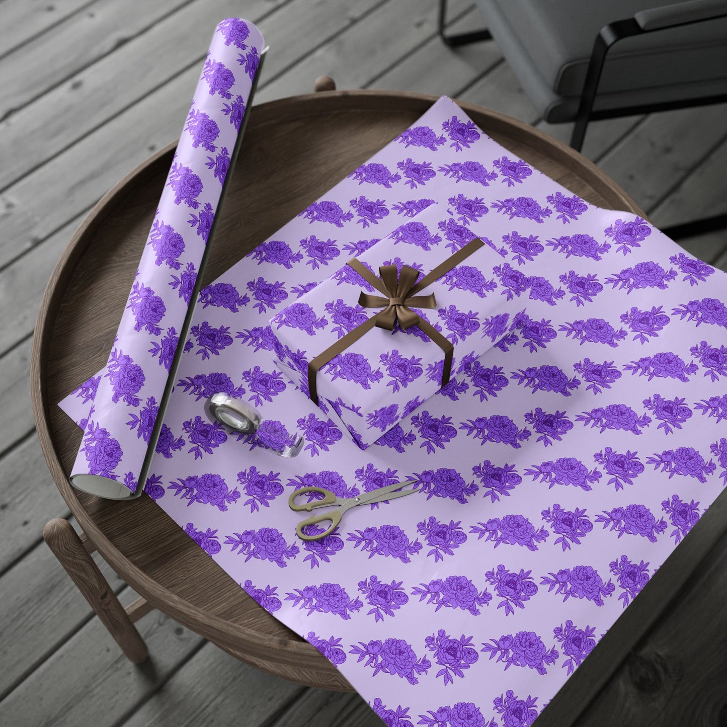 Royal Orchid Peonies Wrapping Paper