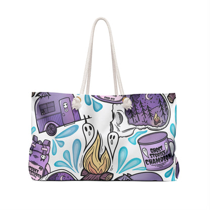 Spooky Camping (White/Purple) Weekender Bag