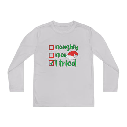 Naughty Nice I Tried Youth Long Sleeve Tee