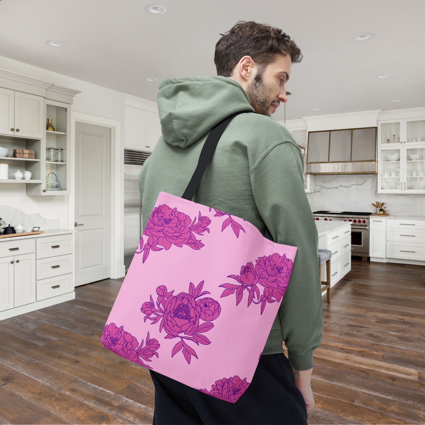 Bubblegum Bloom Peonies Canvas Tote Bag