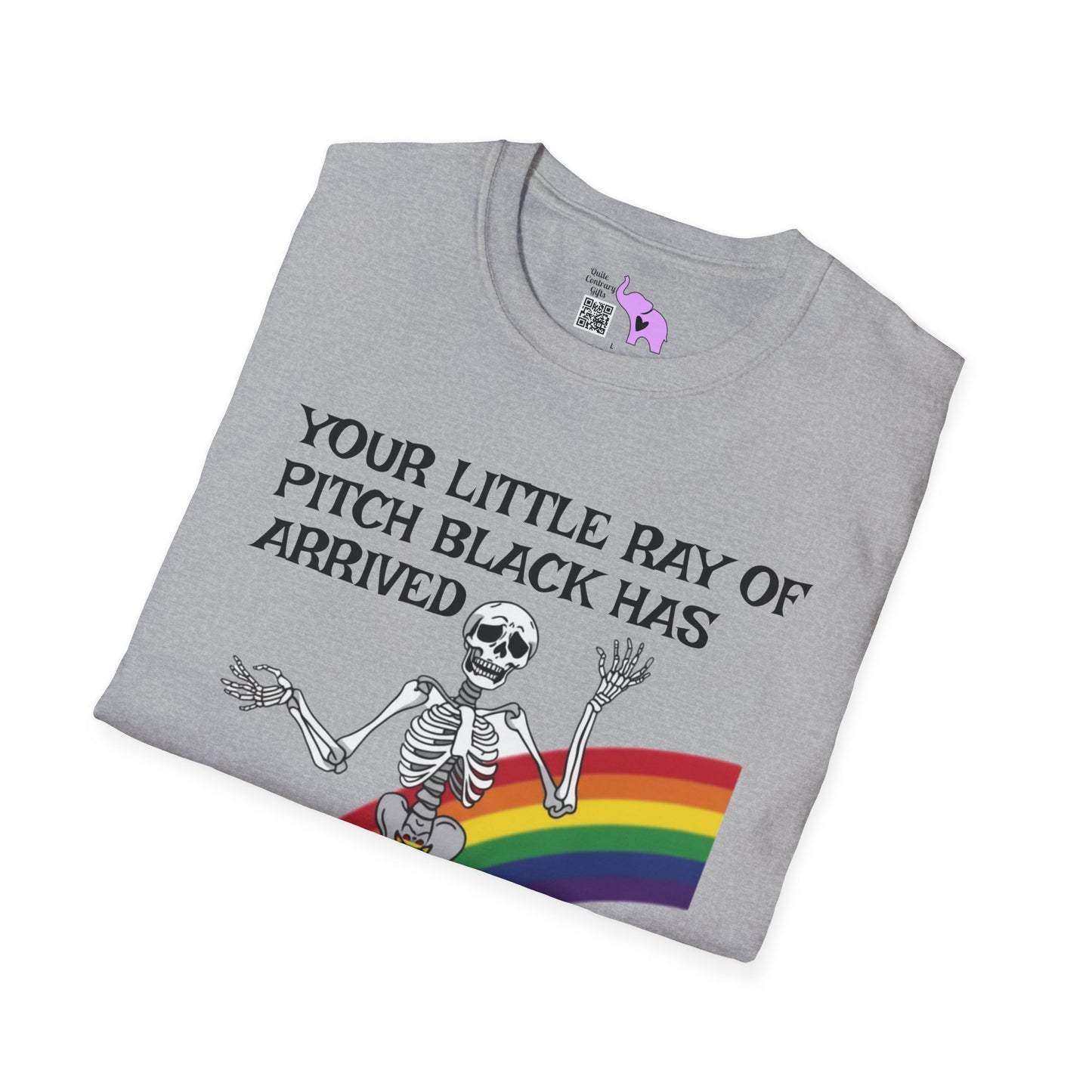 Your Little Ray of Pitch Black Has Arrived (Rainbow) Adult T-shirt