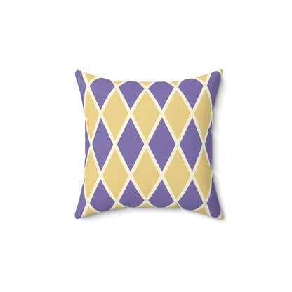 Purple/Yellow Harlequin Throw Pillow