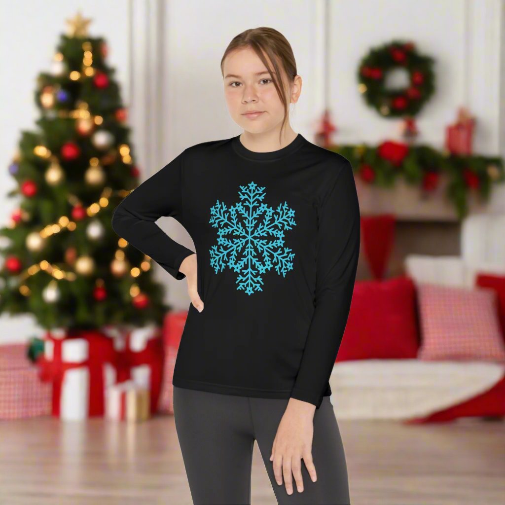 Large Snowflake Youth Long Sleeve Tee