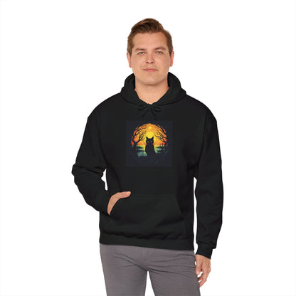 Creepy Black Cat 6 Heavy Blend™ Hooded Sweatshirt