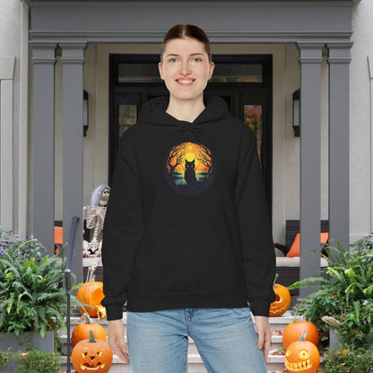 Creepy Black Cat 6 Heavy Blend™ Hooded Sweatshirt