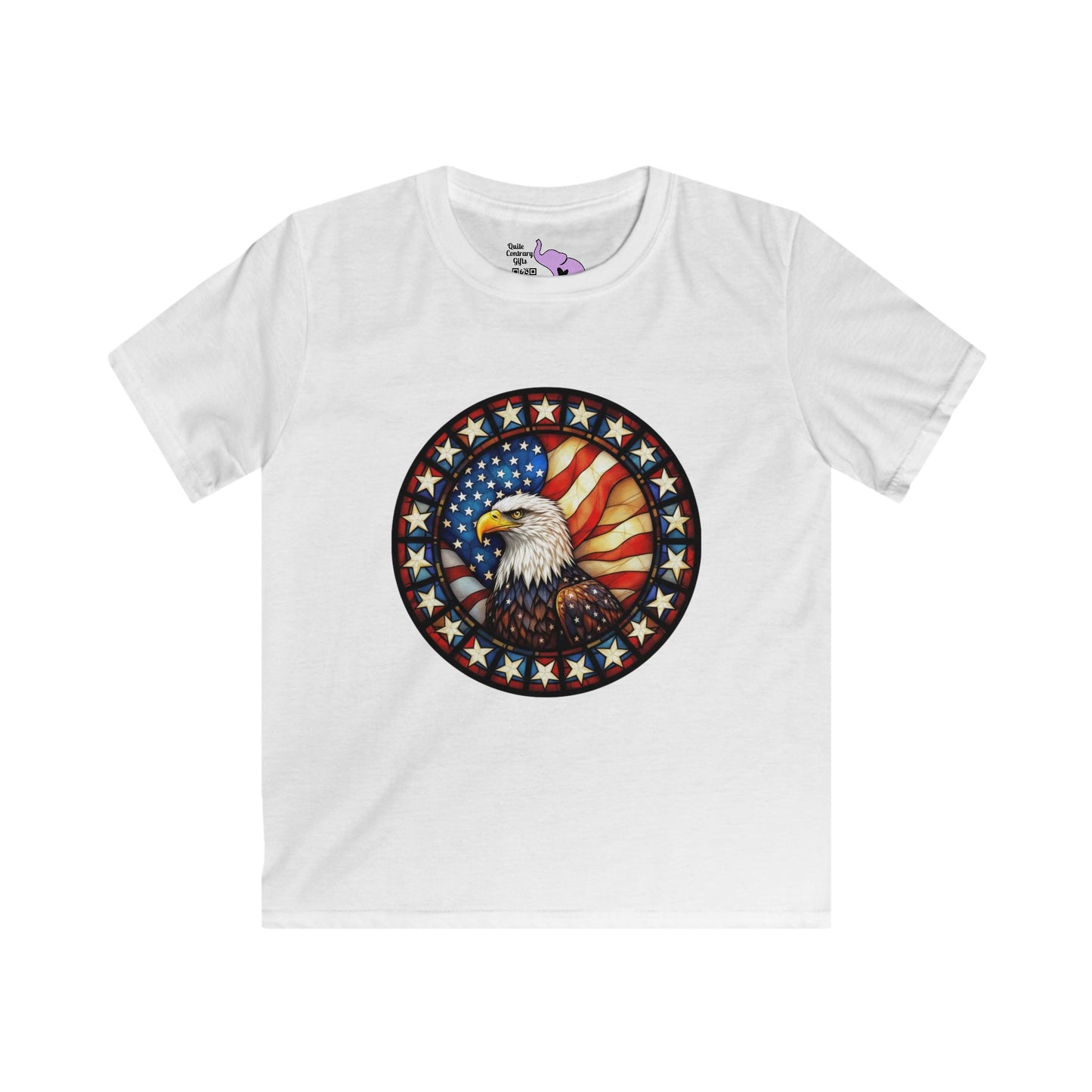 Stained Glass Eagle Youth Softstyle Tee
