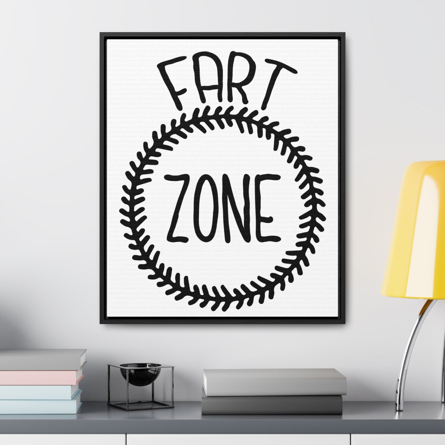 Fart Zone  2 Canvas Wraps, Vertical Frame