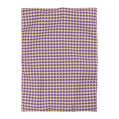 Diamond Bloom-Amethyst & Cream Microfiber Duvet Cover