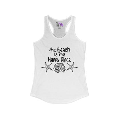 The Beach Is My Happy Place Women's Ideal Racerback Tank