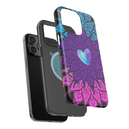 Colorful Mandala w/Heart MagSafe® Compatible Tough Case for iPhone