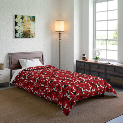 Inked Poinsettias Sketch Comforter