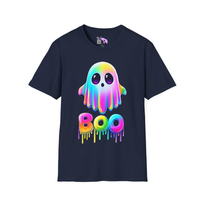 Neon Ghostly Boo Adult Unisex Tshirt
