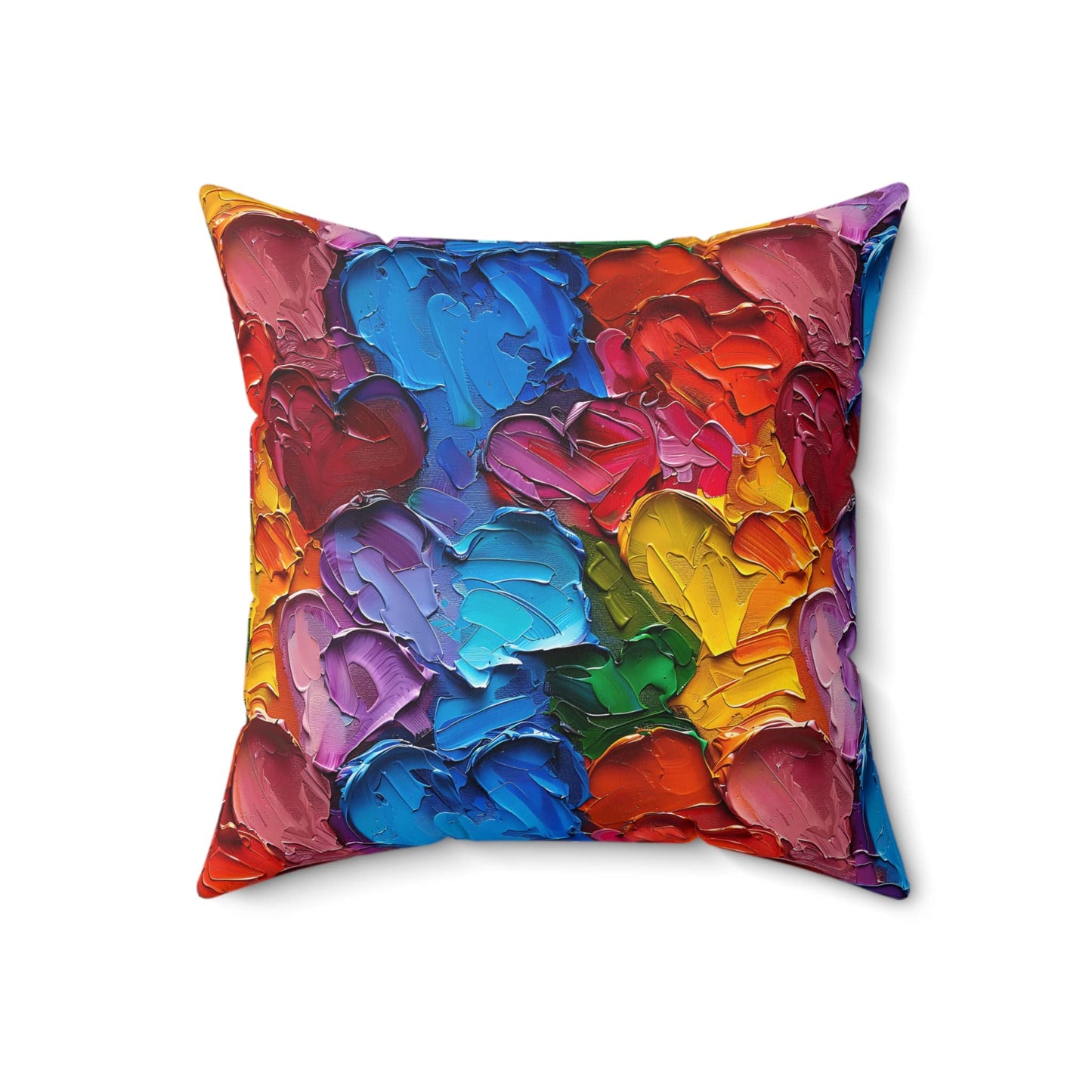 Palette Knife Hearts Throw Pillow