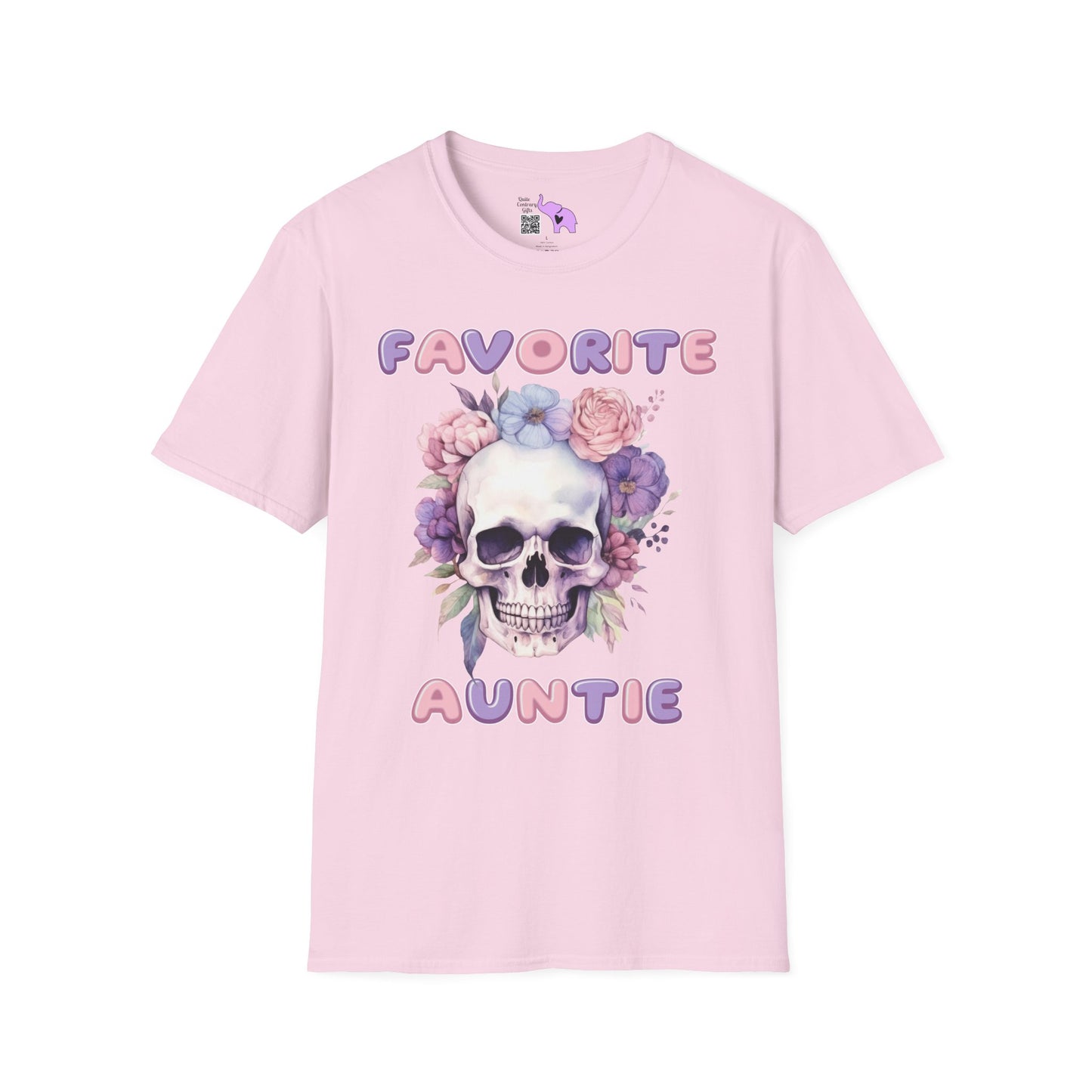 Favorite Auntie Skull Purple/Pink Adult T-shirt