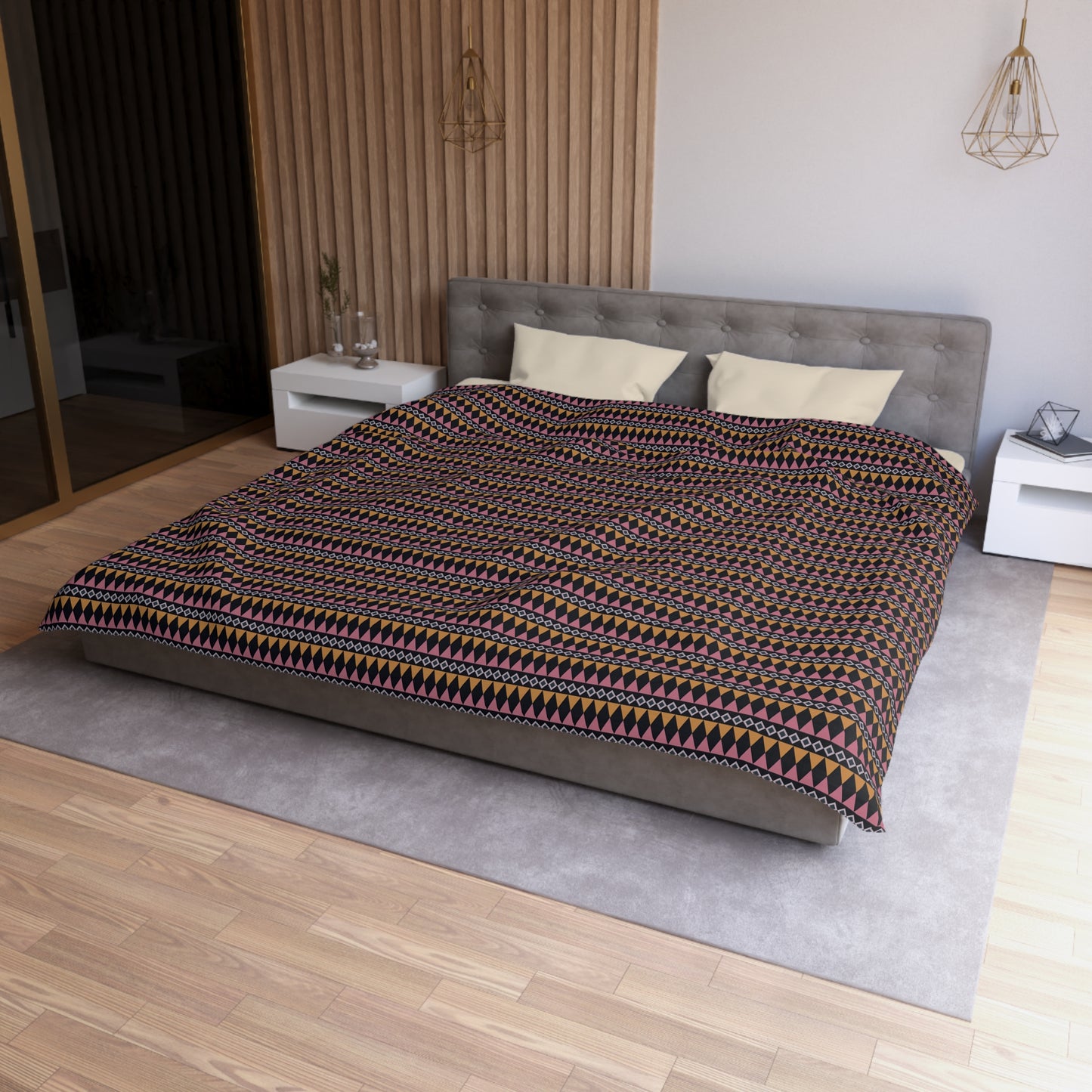 Midnight Clay Cairn Stripes Duvet Bedding Set