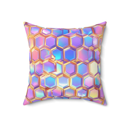Aurora Hexagons Throw Pillow