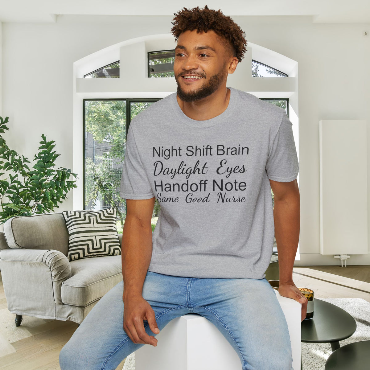Night Shift Brain Daylight Eyes Handoff Note Same Good Nurse Adult T-shirt