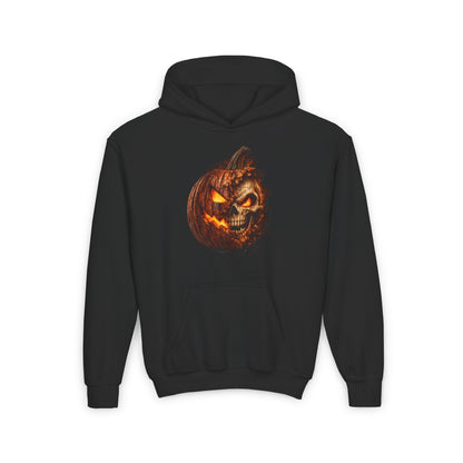 Crumbling Jack-O'-Lantern Skull Youth Heavy Blend Hoodie
