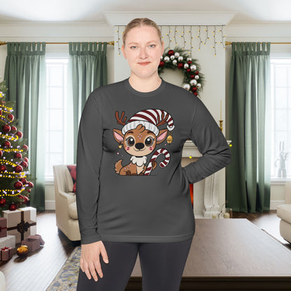 Santa's Little Deer Adult Long Sleeve Tee