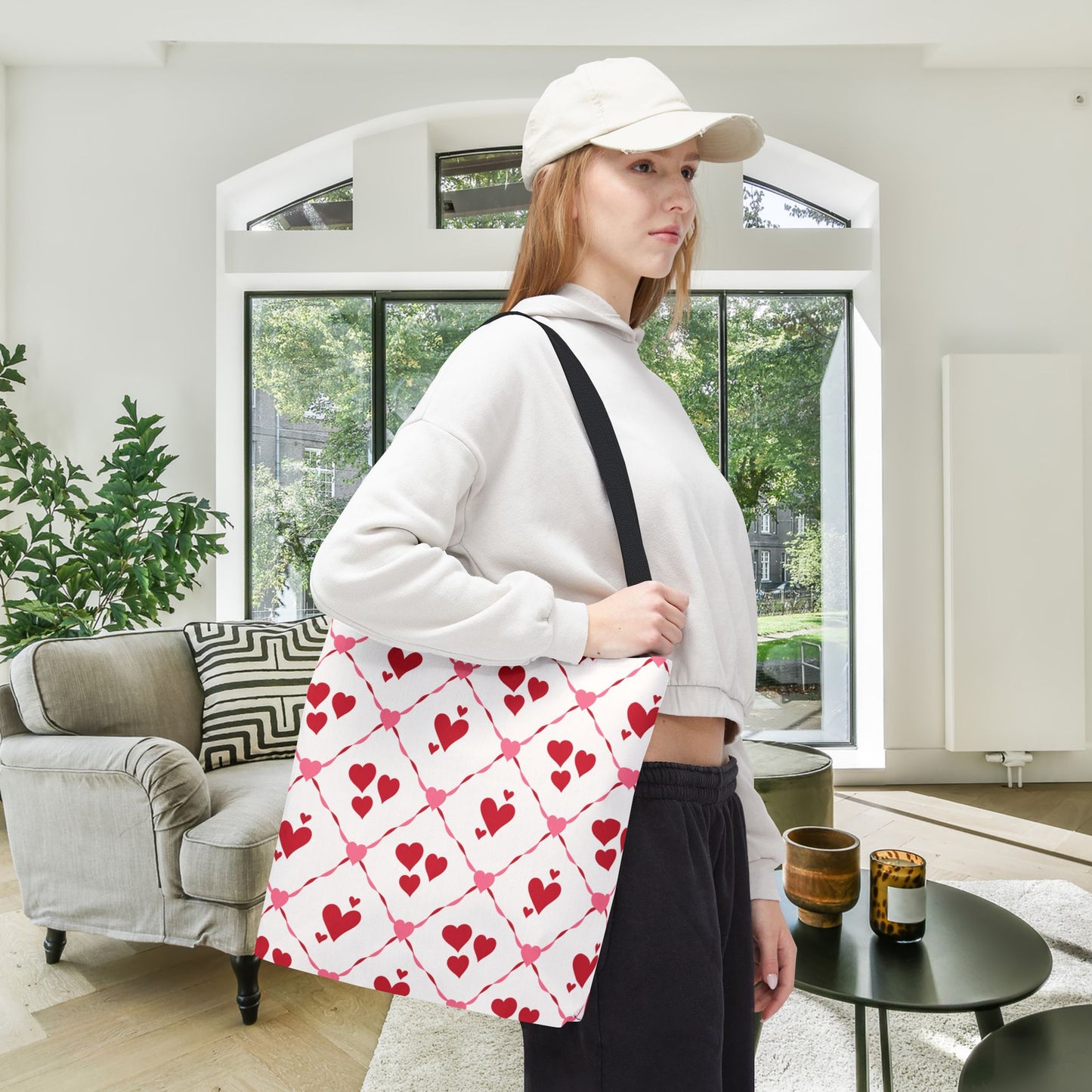 Cupid’s Lattice Canvas Tote Bag