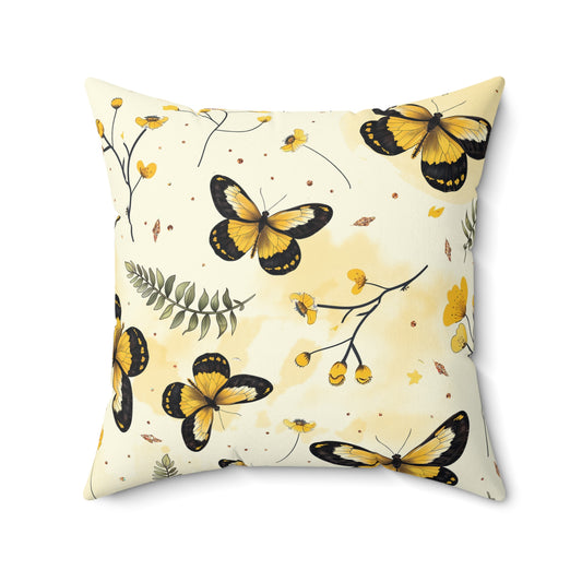 Butterflies & Sunflowers Throw Pillow