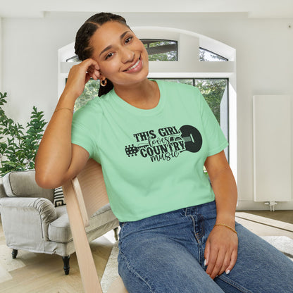 This Girl Loves Country Music Adult T-shirt
