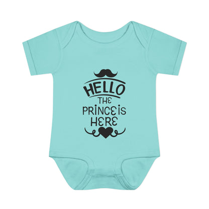 Hello The Prince Is Here Infant Baby Rib Bodysuit