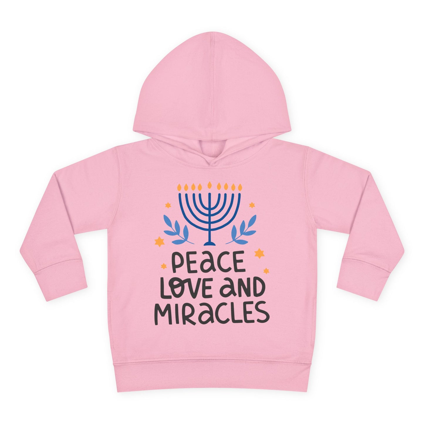 Hanukkah Peace Love & Miracles 1 Toddler Pullover Fleece Hoodie