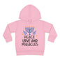 Hanukkah Peace Love & Miracles 1 Toddler Pullover Fleece Hoodie