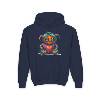 Patchwork Pumpkin Heart Youth Heavy Blend Hoodie