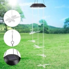 LED Dragonfly Solar-Powered Light Up Wind Chime