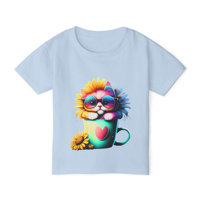 Cool Sunflower Kitten 2 Heavy Cotton™ Toddler T-shirt