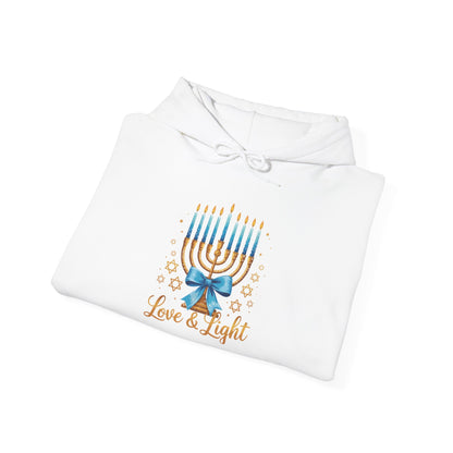 Love & Light Menorah Adult Heavy Blend™ Hooded Sweatshirt