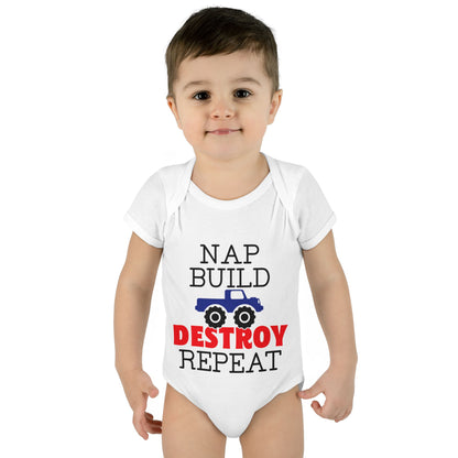 Nap Build Destroy Repeat Infant Baby Rib Bodysuit