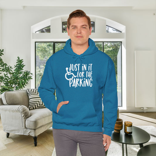Just In It For The Parking (Wheelchair User) Heavy Blend™ Hooded Sweatshirt