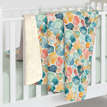 Ocean Pebble Drift Fleece Blanket