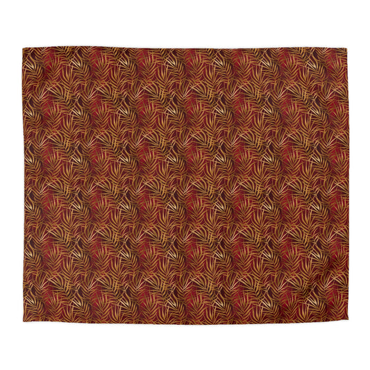 Crimson Palm Veil Microfiber Duvet Cover