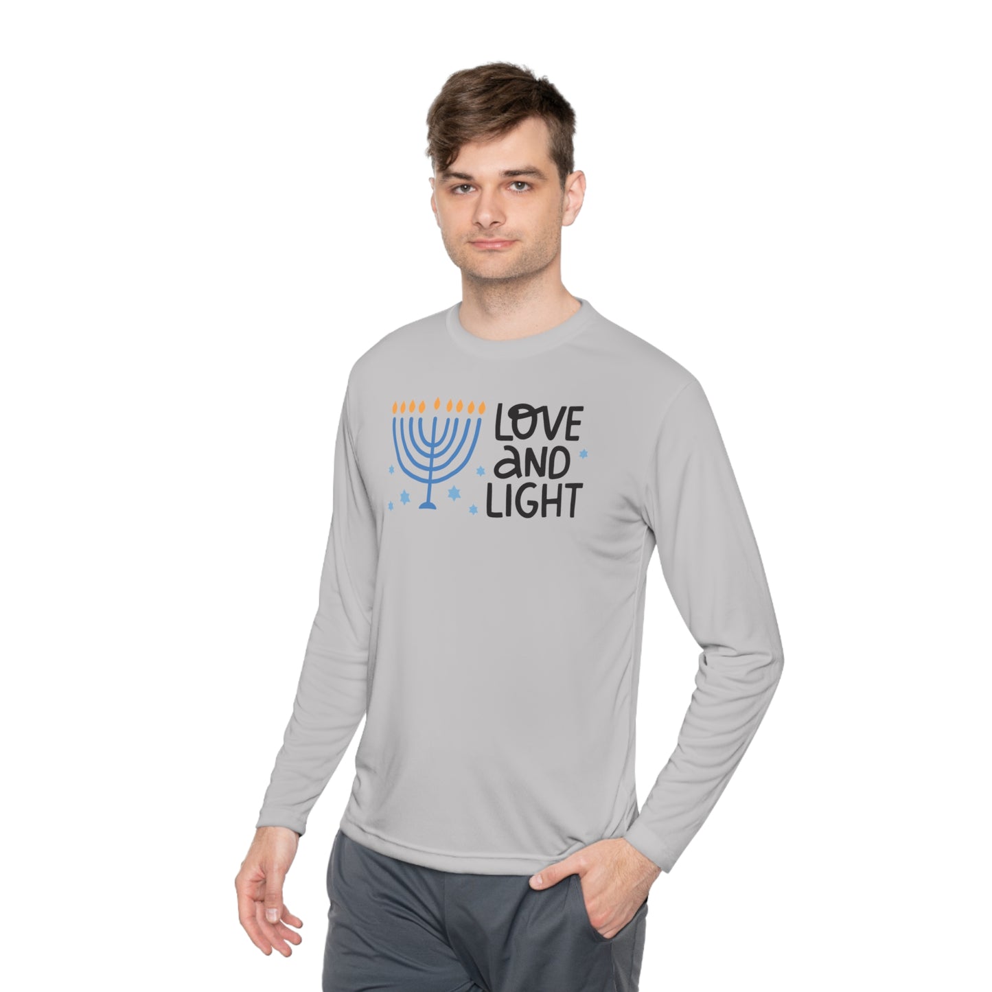 Hanukkah Love & Light Adult Long Sleeve Tee