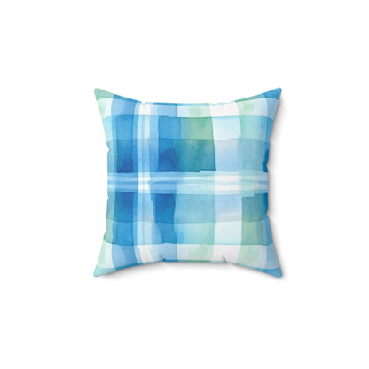 Ocean Sunset Plaid Throw Pillow