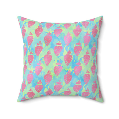 Strawberry Breeze Throw Pillow