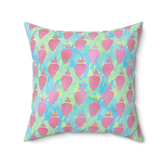 Strawberry Breeze Throw Pillow