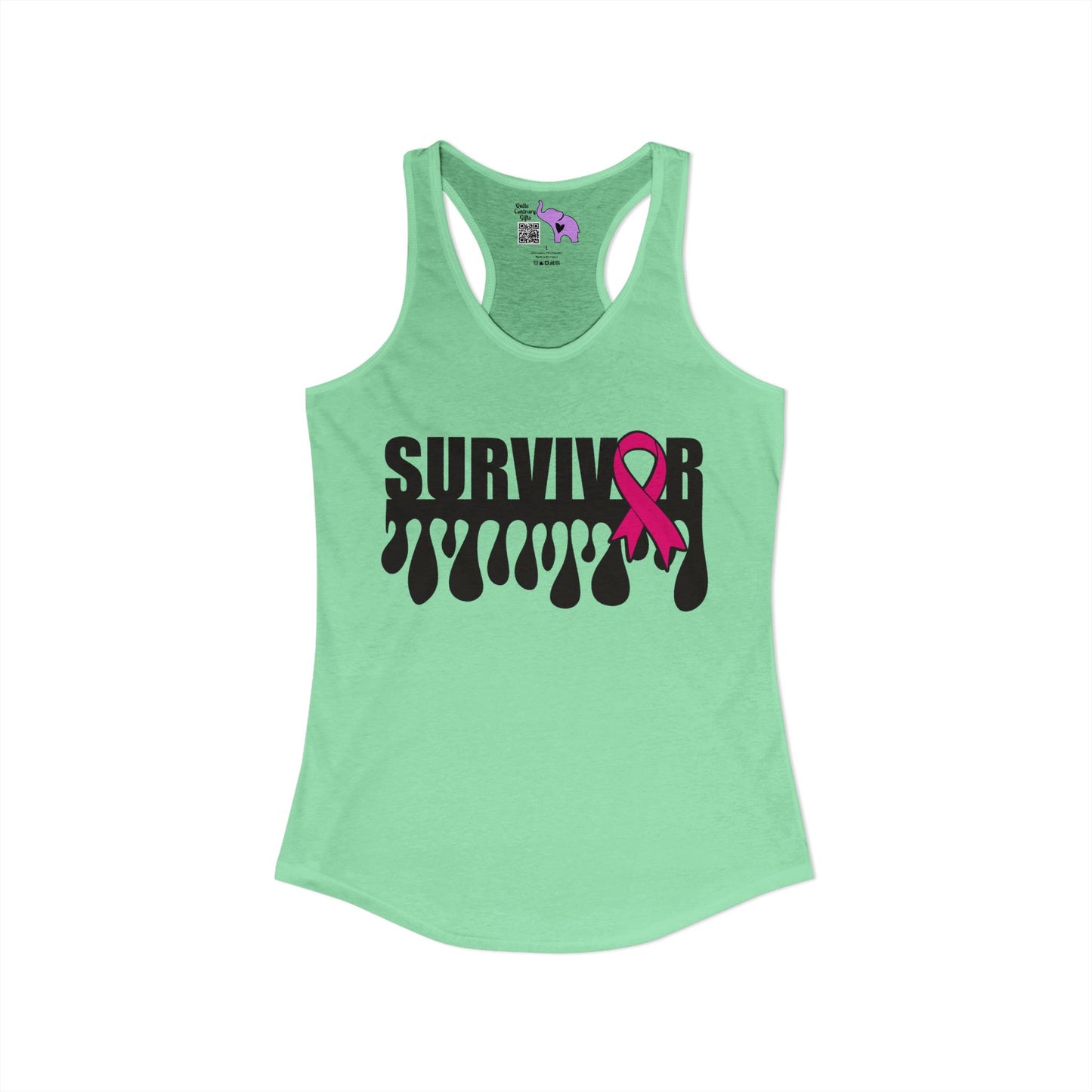 Survivor (Custom Cancer Ribbon) Women's Ideal Racerback Tank