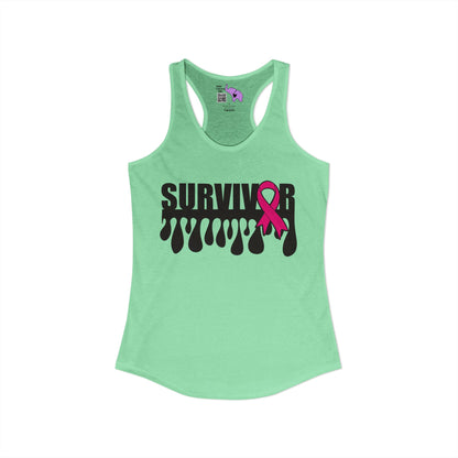 Survivor (Custom Cancer Ribbon) Women's Ideal Racerback Tank