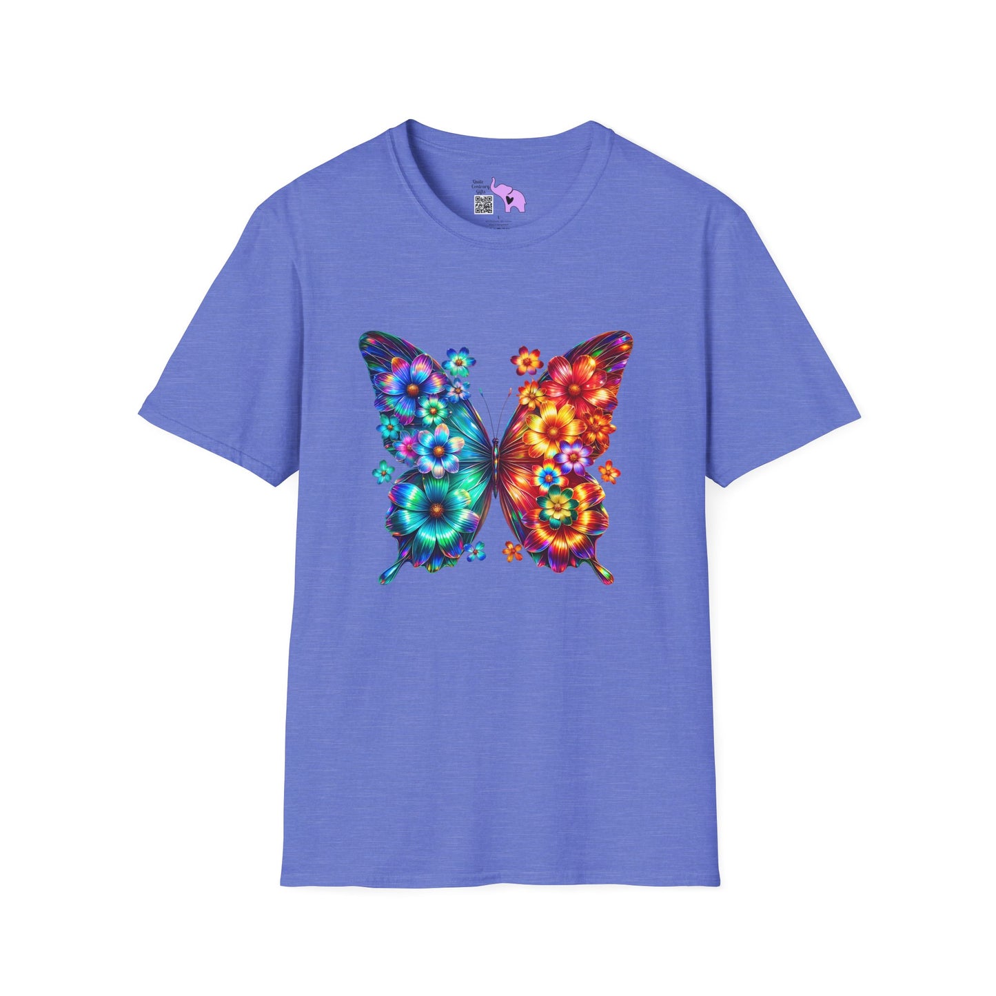 Colorful Floral Butterfly Adult T-shirt